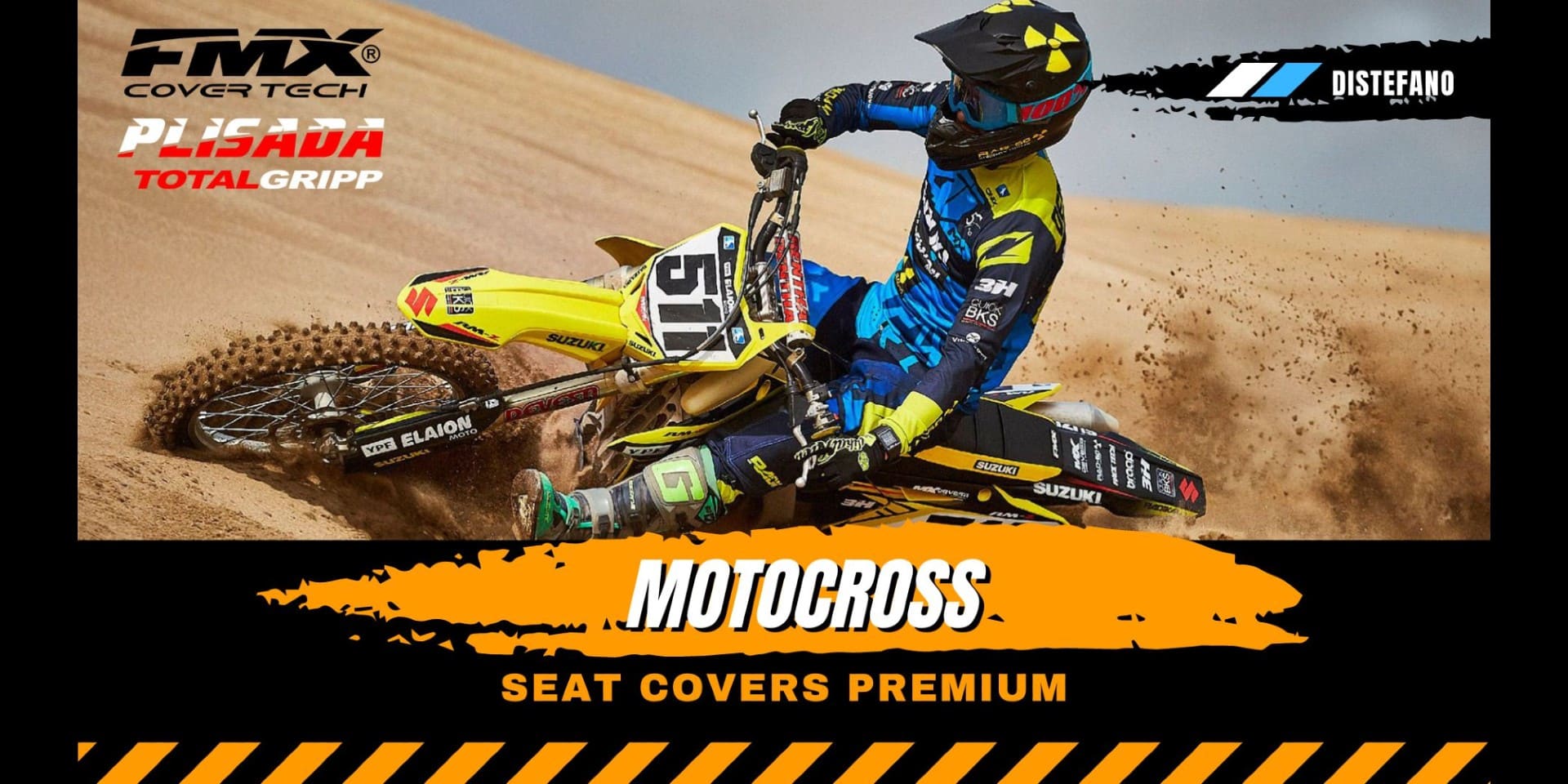 Piloto de motocross con funda de asiento FMX